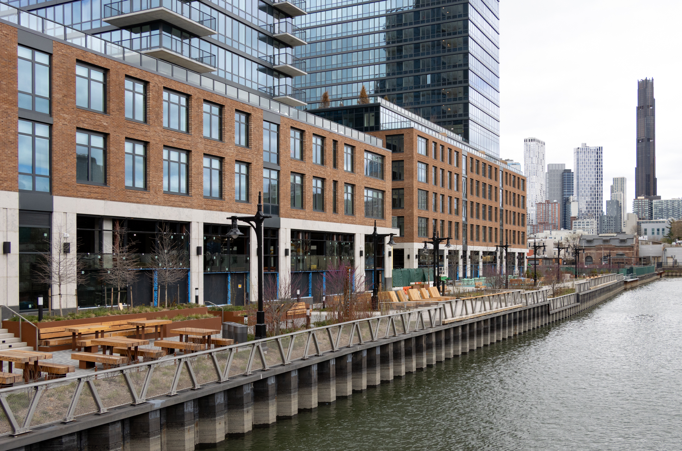 gowanus - walkway with seating along the canal